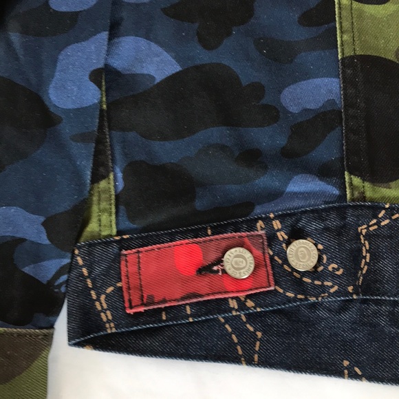 ๐HP๐Leviโs x Bape Trucker Jean Jacket Patchwork - Picture 7 of 16